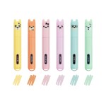 Legami Teddy S Style - Set Of 6 Mini Pastel Highlighters, tip Diameter 0.7mm, Height 15cm,  MH0004 8059174834395