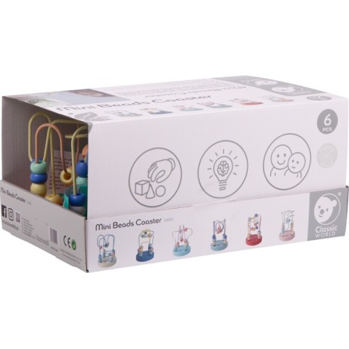 Classic World Ξύλινος Λαβύρινθος με Χάντρες Display 6τμχ C54143 6927049054143