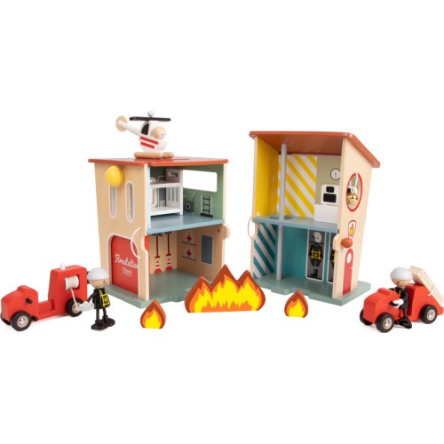 Classic World Wooden Fire Station C50646 6927049056468