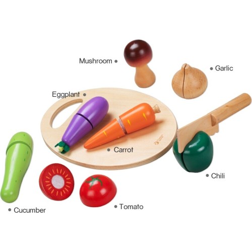 Classic World Wooden Vegetables on Cutting Wood C2825 6927049001093