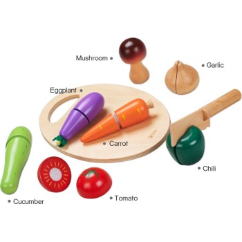 Classic World Wooden Vegetables on Cutting Wood C2825 6927049001093