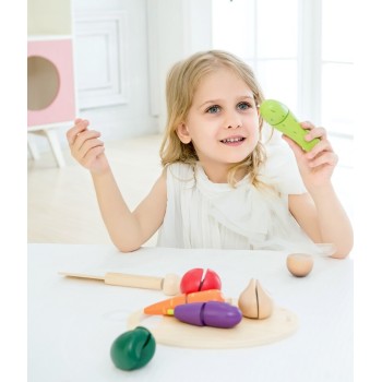 Classic World Wooden Vegetables on Cutting Wood C2825 6927049001093