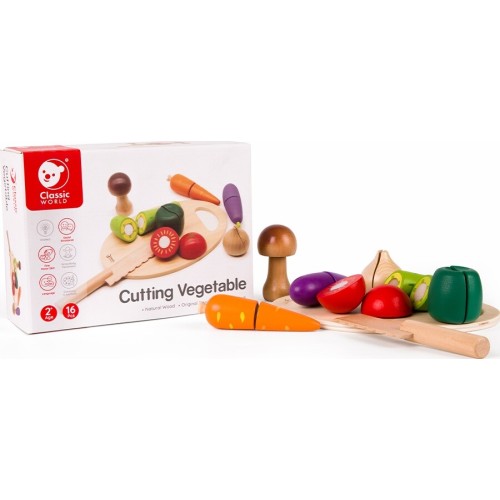 Classic World Wooden Vegetables on Cutting Wood C2825 6927049001093