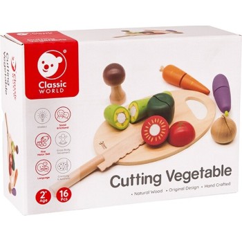 Classic World Wooden Vegetables on Cutting Wood C2825 6927049001093