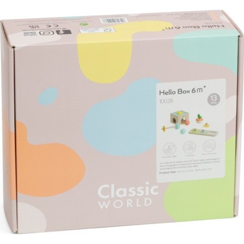 Classic World Ξύλινο Σετ για Μωρά 6Μ+ Hello Box C10028 6927049010286