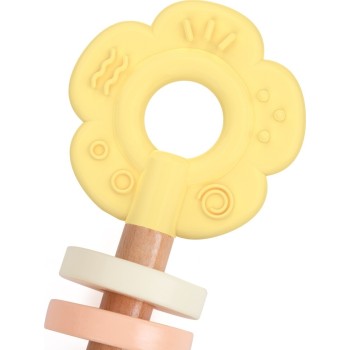 Classic World Wooden Flower Rattle With Chew C10037 6927049010378