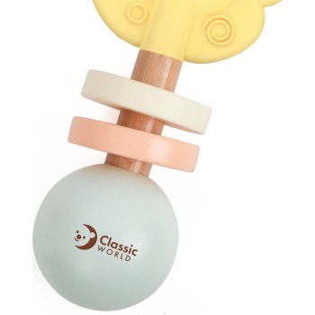 Classic World Wooden Flower Rattle With Chew C10037 6927049010378
