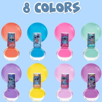 kids licensing Disney Stitch Non-Toxic Peel-Off Water-Based Safe Quick Dry Nail Polish |Gift Kit Set For Kids Tweens Girls, Shim
