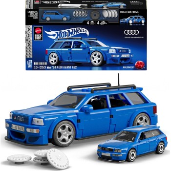Mattel Brick Shop Hot Wheels '94 Audi Avant RS2 Building Toy Kit (253 Pieces), For Collectors JGR28 194735331550