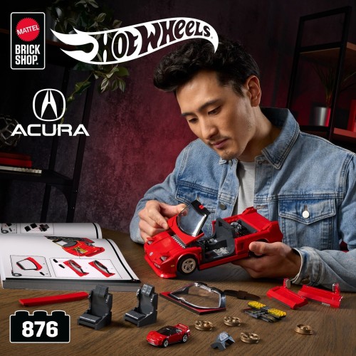 Mattel Brick Shop Hot Wheels ’90 Acura NSX Building Toy (876 Pieces), For Collectors JFT17 194735304806