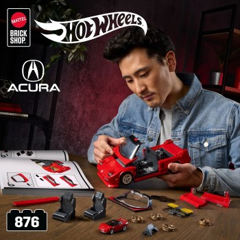 Mattel Brick Shop Hot Wheels ’90 Acura NSX Building Toy (876 Pieces), For Collectors JFT17 194735304806
