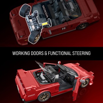 Mattel Brick Shop Hot Wheels ’90 Acura NSX Building Toy (876 Pieces), For Collectors JFT17 194735304806