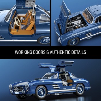 Hot Wheels Mattel Brick Shop Mercedes-Benz 300 SL Building Toy Kit (1600 Pieces), For Collectors HWW25 194735221899
