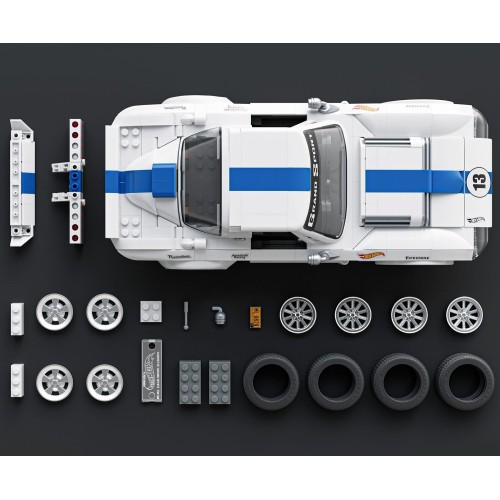 Mattel Brick Shop Hot Wheels Corvette Grand Sport Building Toy Kit (918 Pieces), For Collectors JGR31 194735320592