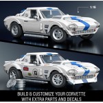 Mattel Brick Shop Hot Wheels Corvette Grand Sport Building Toy Kit (918 Pieces), For Collectors JGR31 194735320592