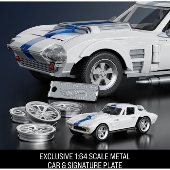 Mattel Brick Shop Hot Wheels Corvette Grand Sport Building Toy Kit (918 Pieces), For Collectors JGR31 194735320592