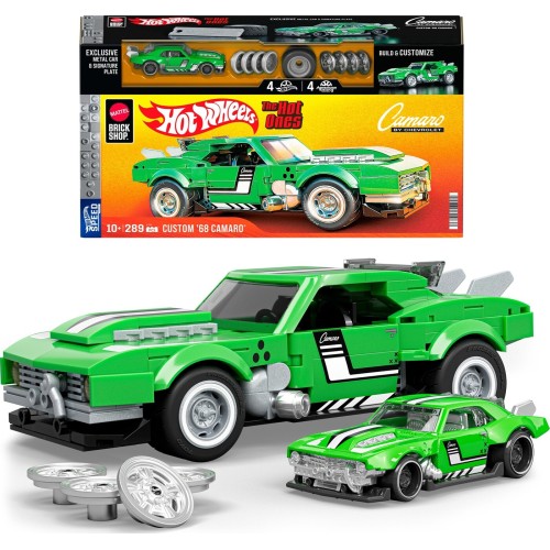 Mattel Brick Shop Hot Wheels Custom ’68 Camaro Building Toy Kit (289 Pieces), For Collectors JFT16 194735304837