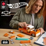 Mattel Brick Shop Hot Wheels Custom ’62 Chevy Pickup Building Toy Kit (858 Pieces), For Collectors JFT20 194735304820
