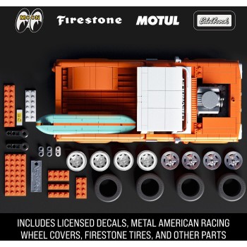 Mattel Brick Shop Hot Wheels Custom ’62 Chevy Pickup Building Toy Kit (858 Pieces), For Collectors JFT20 194735304820