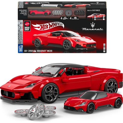 Mattel Brick Shop Hot Wheels Maserati Mc20 Building Toy Kit (250 Pieces), For Collectors JFR90 194735331543