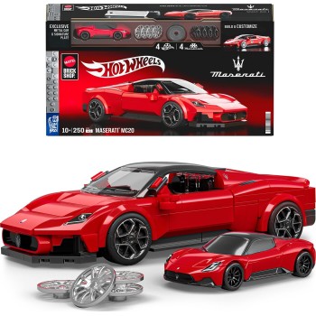 Mattel Brick Shop Hot Wheels Maserati Mc20 Building Toy Kit (250 Pieces), For Collectors JFR90 194735331543