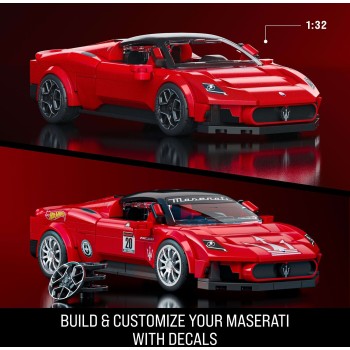 Mattel Brick Shop Hot Wheels Maserati Mc20 Building Toy Kit (250 Pieces), For Collectors JFR90 194735331543