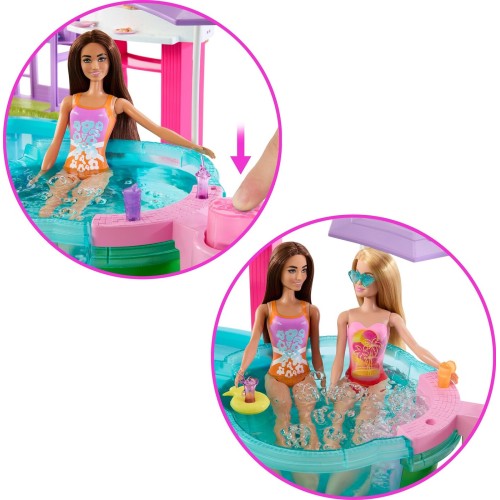 Mattel Barbie Dream Pool Playset With Slide & Bubbling Hot Tub, 20+ Accessories Including Pet, Floaties & More JFP01 19473530267