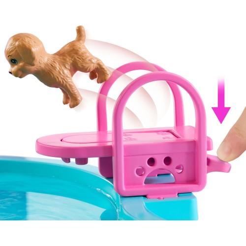 Mattel Barbie Dream Pool Playset With Slide & Bubbling Hot Tub, 20+ Accessories Including Pet, Floaties & More JFP01 19473530267