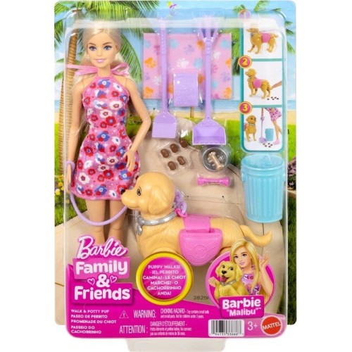 Mattel Barbie “malibu” Walk & Potty Pup Toy Set JJB46 194735338887