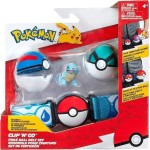 Pokemon - Clip N Go Poke Ball With Belt W13 (2 Designs) – Jazwares Great Ball & Net Ball With Squirtle Figure 1 (Pkw3161, JW0952