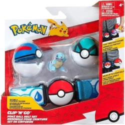 Pokemon - Clip N Go Poke Ball με Ζώνη W13 (2 Σχέδια) – Jazwares  great ball & net ball με φιγούρα squirtle 1 (pkw3161,  JW095283