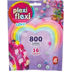 As company AS Plexi Flexi Love Bag With 800 Rubber Bands and 16 Accessories For Ages 5+ 1080-25572 5203068255725
