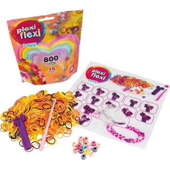 As company AS Plexi Flexi Love Bag With 800 Rubber Bands and 16 Accessories For Ages 5+ 1080-25572 5203068255725