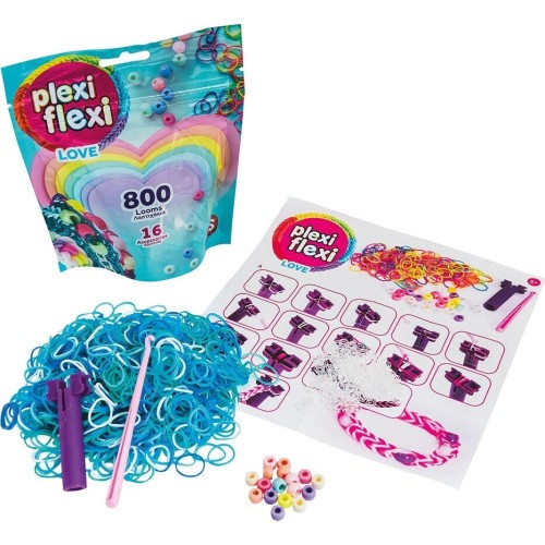 As company AS Plexi Flexi Love Bag With 800 Rubber Bands and 16 Accessories For Ages 5+ 1080-25572 5203068255725