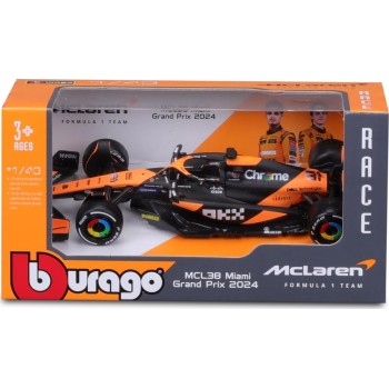Bburago Race Model 1/43 Scale Formula 1 Mclaren F1 Mcl38 Miami Grand Prix  - 81 18/60039 4893993018024