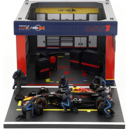Bburago Formula 1 1:43 2024 Race Oracle Red Bull Rb20 Pit Pass, Max Verstappen 1 Diorama 18/38453 (#1) 4893993384532
