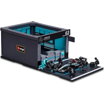Bburago Formula 1 1:43 F1 Mercedes Amg W15 2024 Pit Pass Diorama George Russell 18/38452 (#63) 4893993018093