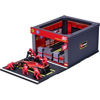 Formula 1 Bburago - Pit Stop Ferrari Sf-2416 Leclerc, Playset Με Diorama, 1:43 Και 6 Μηχανικοί 18/36862 (#16) 4893993368624
