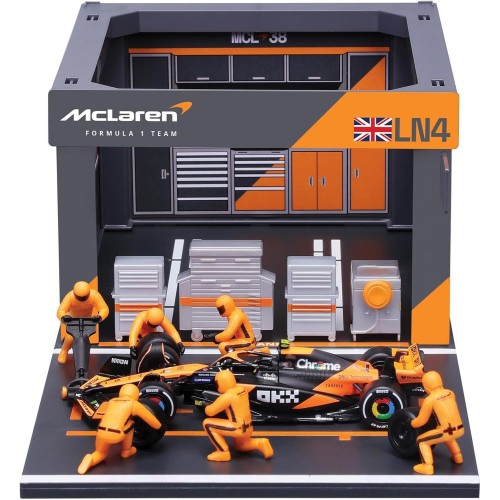 Bburago Formula 1 Pit Stop Mclaren Mcl38 20244 Norris, Playset Με Diorama, 1:43 Και 6 Μηχανικοί 18/38451 (#4) 4893993384518