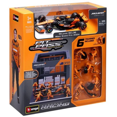 Bburago Formula 1 1/43 F1 Pit Pass - Mclaren (N.81) Oscar Piastri 18/38451 (#81) 4893993018048