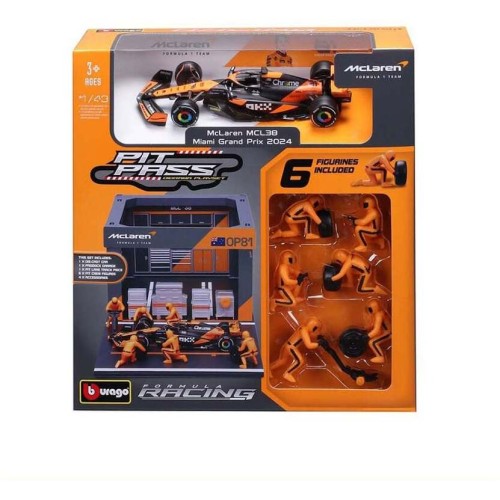 Bburago Formula 1 1/43 F1 Pit Pass - Mclaren (N.81) Oscar Piastri 18/38451 (#81) 4893993018048