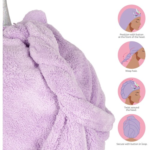 Legami Unicorn Hair Turban Towel - Love My Hair unicorn HTW0003 8052694023157