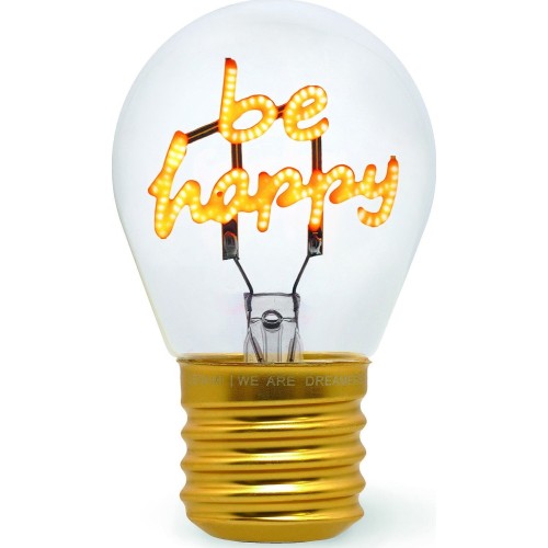 Legami Decorative Lightbulb-shaped Table Lamp - Be Happy - Bulb Fiction happy CLB0015 8052694027674