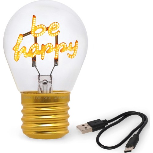 Legami Decorative Lightbulb-shaped Table Lamp - Be Happy - Bulb Fiction happy CLB0015 8052694027674