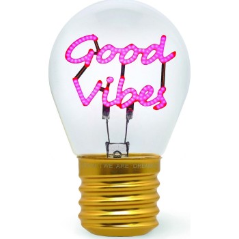 Legami Decorative Lightbulb-shaped Table Lamp - Good Vibes - Bulb Fiction good vib CLB0016 8052694027681