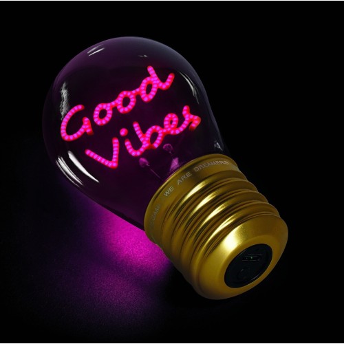 Legami Decorative Lightbulb-shaped Table Lamp - Good Vibes - Bulb Fiction good vib CLB0016 8052694027681