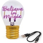 Legami Decorative Lightbulb-shaped Table Lamp - Believe in Magic - Bulb Fiction be CLB0017 8052694027698