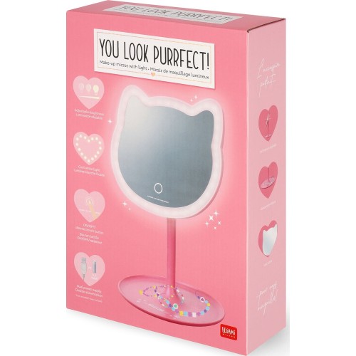 Legami Make-up Mirror With Light - You Look Purrfect! DMR0001 8052694010256