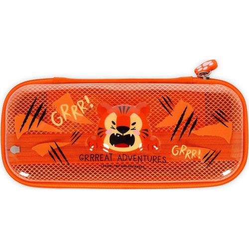 Legami Tiger Rigid Transparent Pencil Case - Wonderwow tiger PCR0004 8052694027513