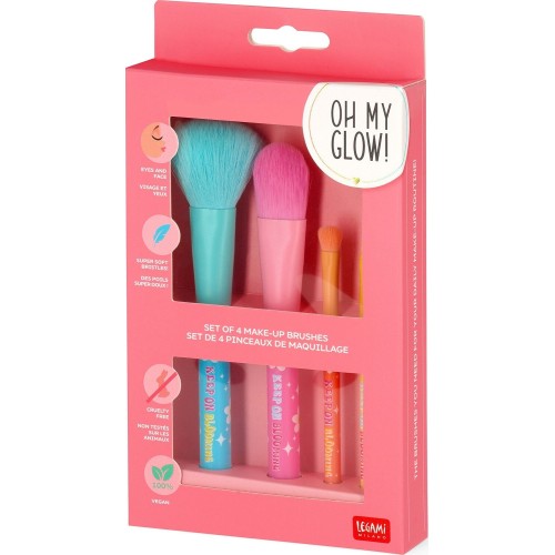 Legami Set of 4 Daisy Makeup Brushes - Oh My Glow! daisy MUBS0004 8052694023140